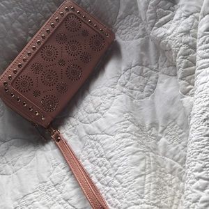 Pink with gold wallet